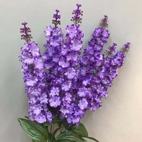 Buket plastik bunga buatan Lavender 7 arah, properti fotografi dekorasi pernikahan bunga palsu ornamen meja