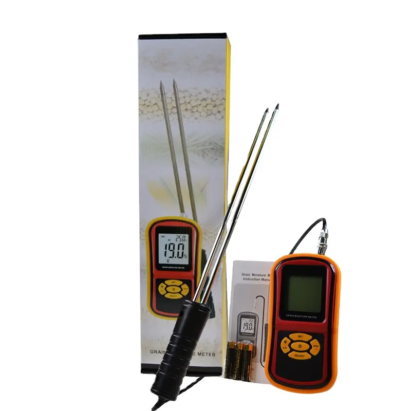 Digital Grain Moisture Meter with Measuring Probe Tester for Corn Wheat Rice Bean Wheat LCD Display Humidity Tester