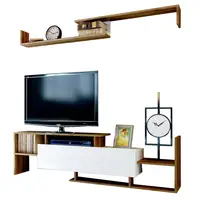 Com design moderno e aparência natural, único e funcional de televisão oferece quarto espaçoso para segurar sua tv enquanto parear prateleira de parede