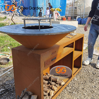 Barbecue au charbon de bois en acier pour jardin, camping et extérieur, personnalisé pour plus de 5 personnes avec dispositif de sécurité anti-flamme