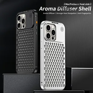 Aluminum Alloy Honeycomb Heat Dissipation Phone Case Soft Border Shockproof Metal Anti Scratch <strong>Cover</strong> for iPhone 14 13 15 Pro Max - Product Image 3