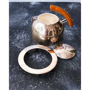 Bouilloire à tiroir en alliage d'argent Campidelli Vintage 3L, bouilloire sifflante pour le thé, 0g, pour la maison et le camping, matériau métal et plastique - Product Image 1