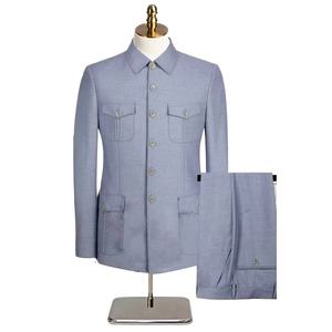 Traje Zhongshan de solapa de líder de primavera y otoño de estilo étnico de talla grande para hombres de gama alta para personas de mediana edad y mayores - Product Image 5