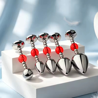 Plug anal en alliage d'aluminium avec base en gemme rouge, stimulateur de prostate, jouet sexuel pour couple adulte