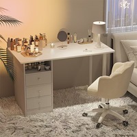 Bureau d'étude moderne blanc avec tiroirs et chaise ergonomique pour bureau à domicile poste de travail table d'écriture pour étudiants