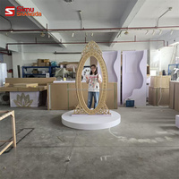 Nouveau cadre photo ovale design pour décorations de mariage et de fête des 15 ans, idéal pour la présentation sur scène