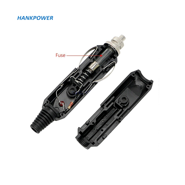 positive and negative on cigarette lighter plug 12 Volt Fused Replacement with Leads Heavy Duty 12V/24V Car Cigarette