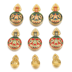 Conjunto de Colgantes Temáticos: Bestia Devoradora Dorada, Collar y Pulsera de Esmalte para Uso Diario, 12x19.5mm, 7.5x12mm, Origen Yiwu - Product Image 5