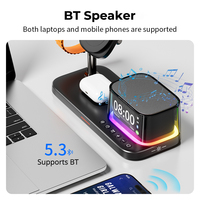 Nouveau chargeur sans fil QI2 25W à charge rapide 3-en-1 magnétique avec haut-parleur Bluetooth et horloge numérique pour iPhone 17