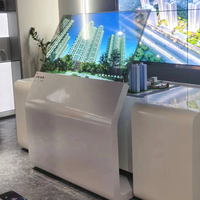 Layar iklan transparan dua sisi Display pameran Oled Super ramping 55 inci
