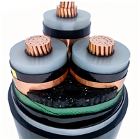 Cable eléctrico de potencia blindado XLPE Swa de 26/35kV, 3 núcleos, 185mm, cobre para minería, cobre de voltaje medio, tamaños de PVC