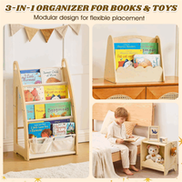 Organizador de Juguetes de Madera de Alta Calidad para Niños, de 5 Niveles, Seguro para Dormitorio y Sala de Estar