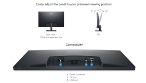 Monitor de Computadora de 27 Pulgadas con Pantalla HD, Función PowerNap, DP+VGA, Comfort View, E2722H - Product Image 6