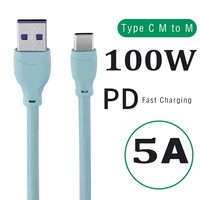 Cable de Carga USB-A a Tipo-C de Cobre Puro de 3 Metros, 5A 100W, Carga Súper Rápida para Teléfono Móvil y Computadora