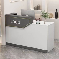 Mostrador de Recepción Moderno de Madera para Salón, Centro Comercial, Baño, Hospital - Color Personalizable, Muebles de Oficina Comerciales de Lujo Minimalista