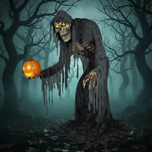 Calabaza <span class=keywords><strong>Esqueleto</strong></span> Grande con Inducción Eléctrica, Decoración de Halloween Animada para Interiores y Exteriores, Terrorífica, de Zombi, Animatrónica - Product Image 6