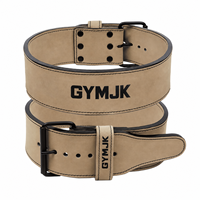 Ceinture de musculation personnalisée en cuir de vachette de 10 mm d'épaisseur avec fermeture auto-agrippante pour protection professionnelle lors des soulevés de terre, squats et exercices dorsaux