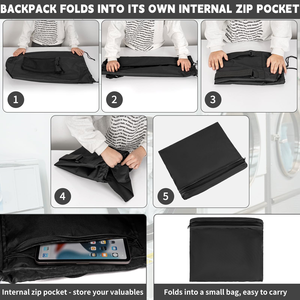 Backpack Laundry Bag, 115L Large <strong>Hamper</strong> With Shoulder Straps, Drawstring Closure, <strong>Mesh</strong> Pocket - Product Image 5