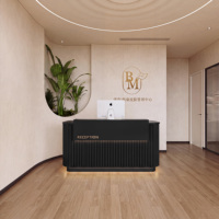 Comptoir de réception personnalisé moderne de haute qualité avec éclairage LED intégré pour caisse