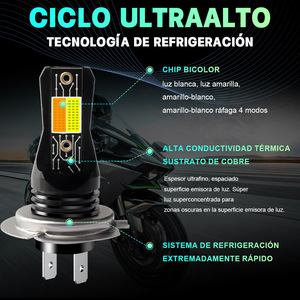 Feux de brouillard <span class=keywords><strong>LED</strong></span> exclusifs pour voiture, plug-in H1 H4 H7 tout-en-un, focalisation 9005 9006, stroboscopique modifié, 12V 12W 8000 Lumens 6000K, universel - Product Image 4