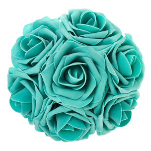 Fleurs Artificielles Combo Real Looking <strong>Teal</strong> Green Roses W/Stem for DIY <strong>Wedding</strong> Bouquets Centerpieces Party Home <strong>Decorations</strong> - Product Image 2