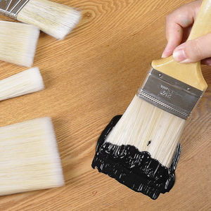 Pincel de pintura plana con mango de madera a <span class=keywords><strong>precio</strong></span> barato, cerdas naturales, filamentos mixtos, pincel de aceite para casa, pintura DIY - Product Image 6