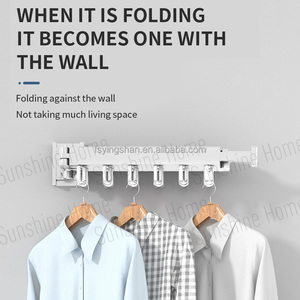 Custom Logo Detachable Shoe Towel <b>Rack</b> <b>Wall</b>-Mounted Foldable Aluminum Hanger Indoor Outdoor Clothing Foldable Clothing Stand - Product Image 5