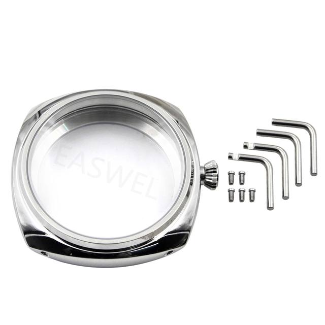 45mm Style Polished Steel Watch Case Fit ETA 6497/6498 ST 36 Movement