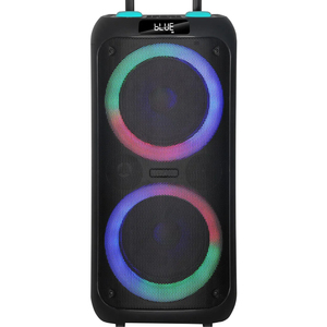 RAYSOUNDS ダブル8インチサブウーファー 40W 7.4V4500MAHバッテリー ワイヤレスマイク付き プルロッドとユニバーサルホイール搭載 パーティーカラオケ用 - Product Image 1