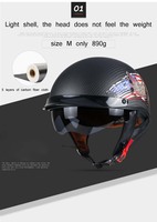 Casco de Motocicleta de Media Cara Personalizado de Fábrica de Alta Calidad, Cascos Certificados DOT ECE, Casco de Motocicleta Abierto de Fibra de Carbono