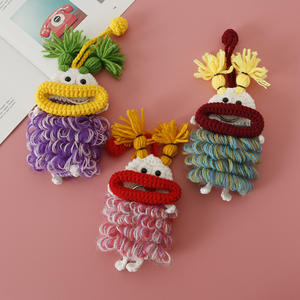 Porte-clés en crochet en forme de bouche de saucisse, nouveau design, porte-clés tricoté fait à la main, porte-clés tricoté, sac de protection pour clés, mignon - Product Image 1