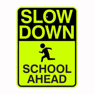 Slow School Zone Slow pedonal attraversamento retrò riflettente traffico segnali stradali per il trasporto - Product Image 2