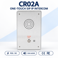 Interphone d'urgence SIP IP mural en alliage d'aluminium, 13W Audio, PoE DC, à activation par touche unique, pour tunnels, métros et espaces publics