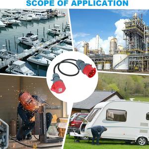 5 Core 32A prise industrielle IP44 connecteur 5P16A connecteur rouge 50CM 1M cordon d'alimentation - Product Image 5