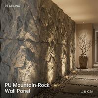Panneaux de revêtement mural décoratifs en PU Basecamp à texture rocheuse de montagne avec effet alvéolé pour murs en basalte et en mésa