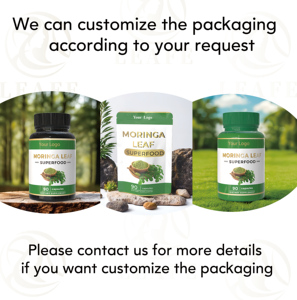 Капсулы с порошком моринги <span class=keywords><strong>500</strong></span> мг: Поддержка иммунитета и метаболизма, зеленый суперфуд, капсулы из листьев моринги - Product Image 2
