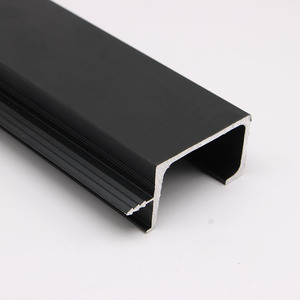 G Type Aluminum Alloy Cabinet Handle <b>Matte</b> <b>Black</b> 1.0 1.7mm Thick Bar Shape Minimalist Design For Cabinet <b>Doors</b> - Product Image 2