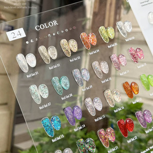 JIAN Set de 24 Colores de Esmalte de Gel Reflectante Neón Brillante, Marca Privada OEM, Purpurina Diamante, Esmalte de <span class=keywords><strong>Uñas</strong></span> de Gel UV Disco, Suministros - Product Image 2