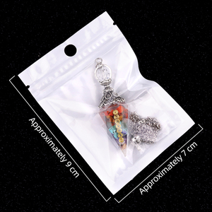 Gran oferta resina Multi estilo 7 Chakra péndulo de piedra triturada Natural con cadena de Metal para adivinación hipnosis curación alma joyería - Product Image 3