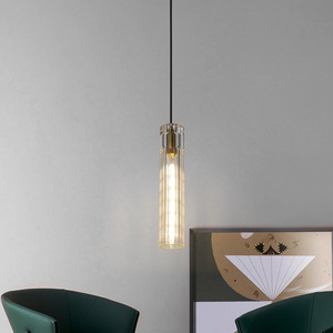 Lustre en cuivre massif de style nordique, luxe léger, tête unique, lampe en cristal postmoderne haut de gamme pour chambre à coucher et salle à manger - Product Image 6