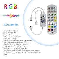 Contrôleur de synchronisation de musique LED intelligent WiFi-DC 5V/12V/24V, 6A, gradateur PWM RVB à 3 canaux, sortie 1-4 ports, 4 broches, télécommande IR à 24 touches