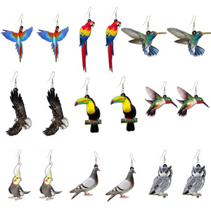 Pendientes de Resina con Forma de Aves, Creativos y Modernos, de Acrílico, con Diseño de Paloma, Loro, Águila y Búho, para Mi Hija - Product Image 1