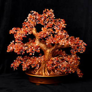 Newest High Quality Artificial <b>Tree</b> Red Agate Mix Natural Crystal MoneyTree for Fengshui Decor - Product Image 1