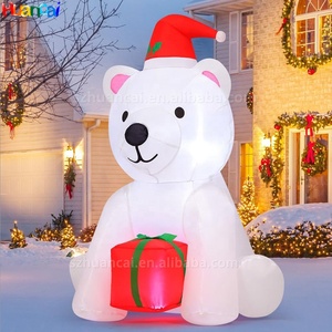 Oso Inflable Navideño <span class=keywords><strong>con</strong></span> Caja <span class=keywords><strong>de</strong></span> Regalo, Oso Blanco Inflable <span class=keywords><strong>con</strong></span> Luces LED, Entrega Rápida <span class=keywords><strong>de</strong></span> Fábrica - Product Image 4