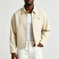 Veste de travail en toile OEM pour homme, en coton patchwork, coupe ample oversize, zippée, courte, à épaules tombantes, respirante, imperméable, personnalisée, de qualité supérieure