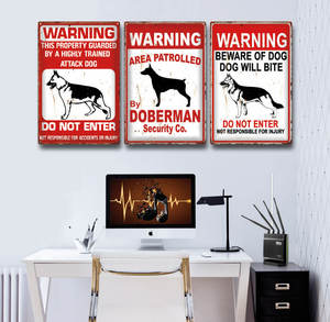 I bambini di cautela giocano a segni di stagno di metallo retrò tenere fuori non disturbare il segno della placca di metallo avvertenza dello squalo che avvisa la caverna dell'uomo - Product Image 4