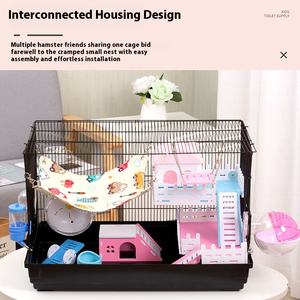 Jaula grande de plástico para <span class=keywords><strong>ratas</strong></span> y hámster, doble capa, 60 patrones sólidos, cierre de botón para todas las estaciones, Villa para nido de oso dorado de talla grande - Product Image 2