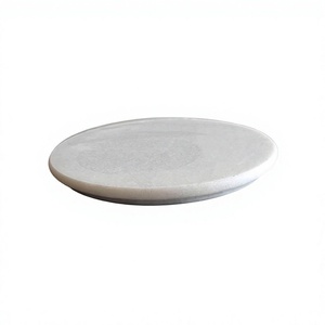 Round White Marble Pastry Board with <b>Wooden</b> <b>Rolling</b> <b>Pin</b> Eco-Friendly Customizable Thickness (4mm/5mm/10mm) Heat Resistant - Product Image 2