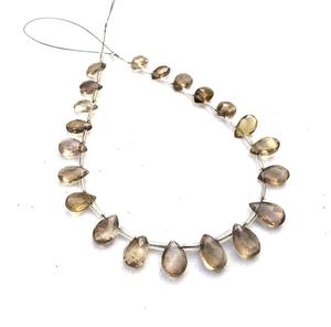 Haute qualité naturel Quartz fumé pierres précieuses poire forme Briolette perles pour bracelet à bricoler soi-même collier marron fabrication de bijoux - Product Image 5