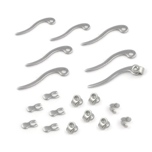 Juego de Componentes para Pendientes de Acero Inoxidable, 3 Piezas, Postes Planos para Pendientes, Accesorios para Joyería DIY, Formas Variadas, Color Acero - Product Image 1